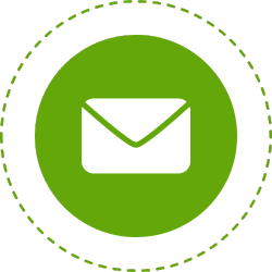 A green circular icon with a white envelope in the center, commonly representing an email or messaging application, designed by a Painting Company.